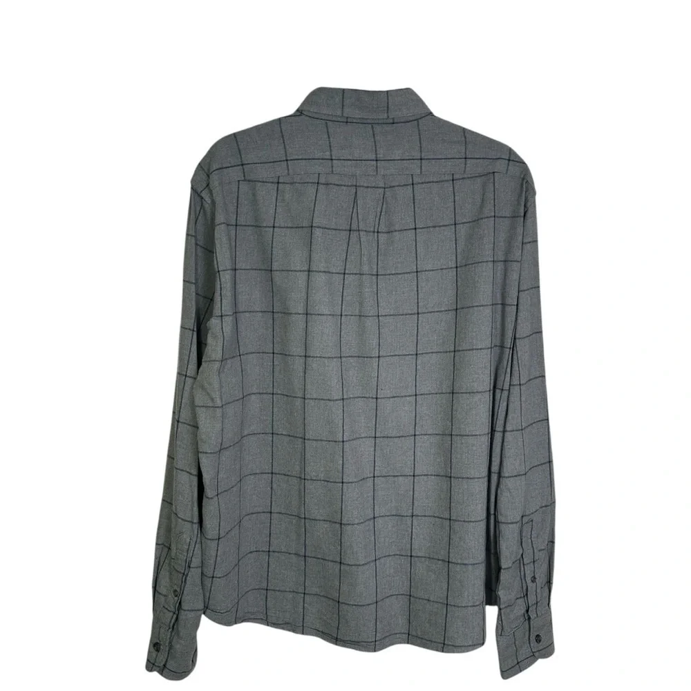 J. Crew Gray & Navy Squared XL Slim Untucked Brushed Twill Button Long Sleeve